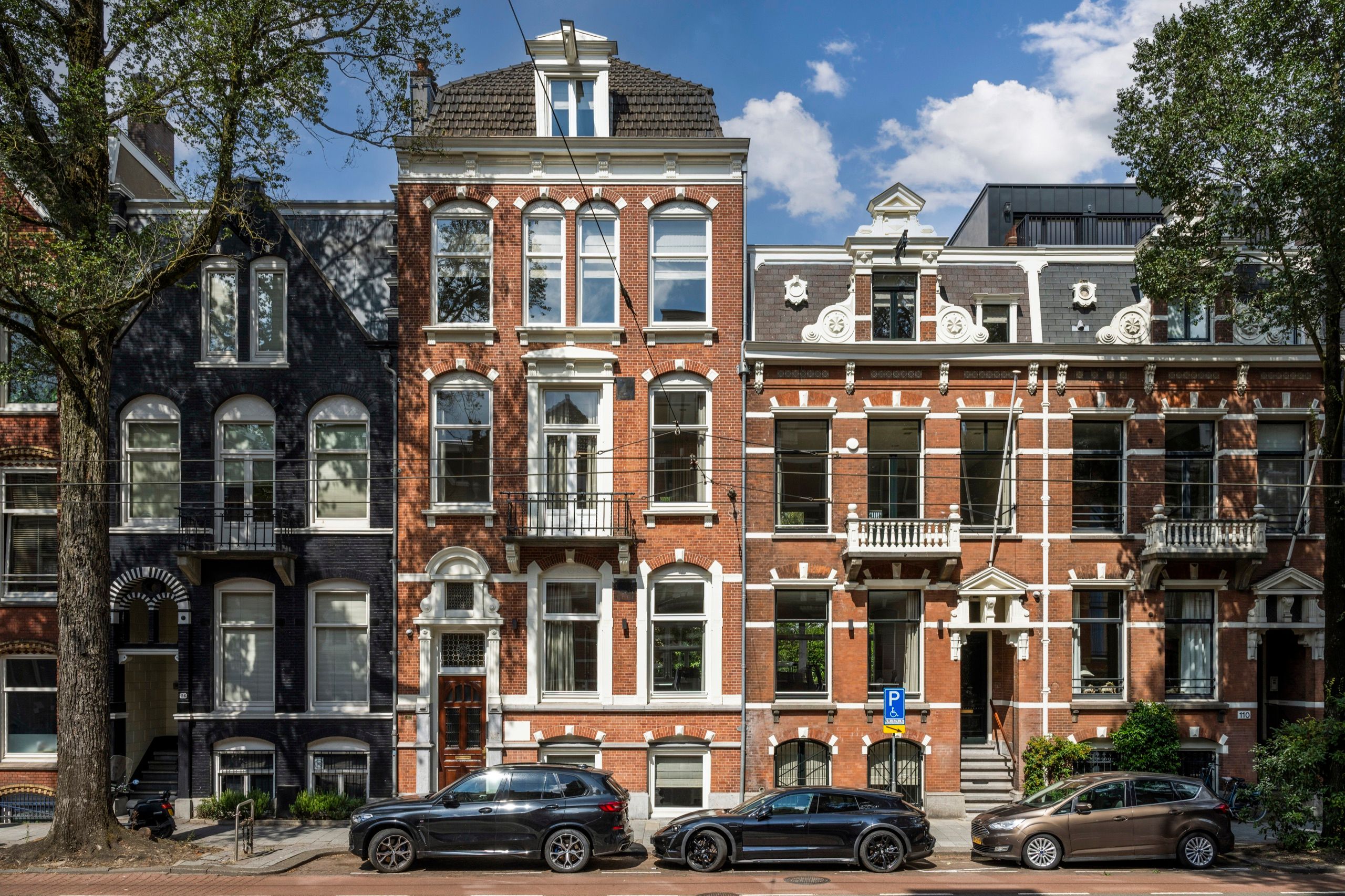 Gevel van Willemsparkweg 112–114 in Amsterdam Oud-Zuid